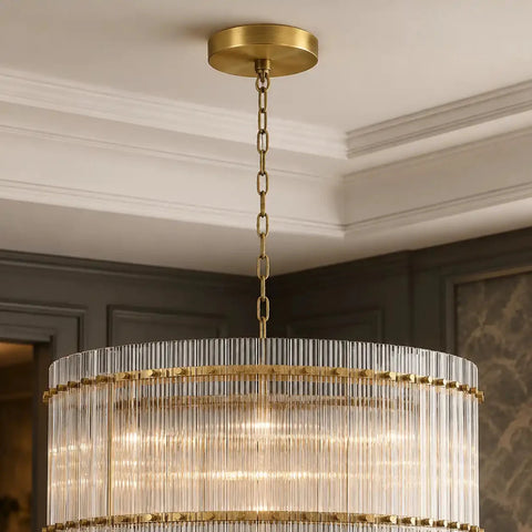 San Marcus 37″ Handmade Glass Round Chandelier – Antiqued Brass & Bronze by Franing - Chandelier,SHOP ALL,glass chandelier