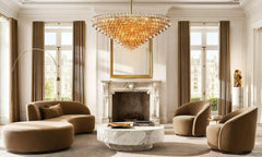 Chiara Glass Multi-Tier Round Chandelier 61" - Franing