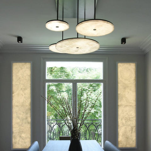Seraphina Luxurious Contemporary Alabaster Pendant Light for Living and Dining Spaces by Franing - Chandelier .SHOP ALL .Alabaster，Island counter/dining room