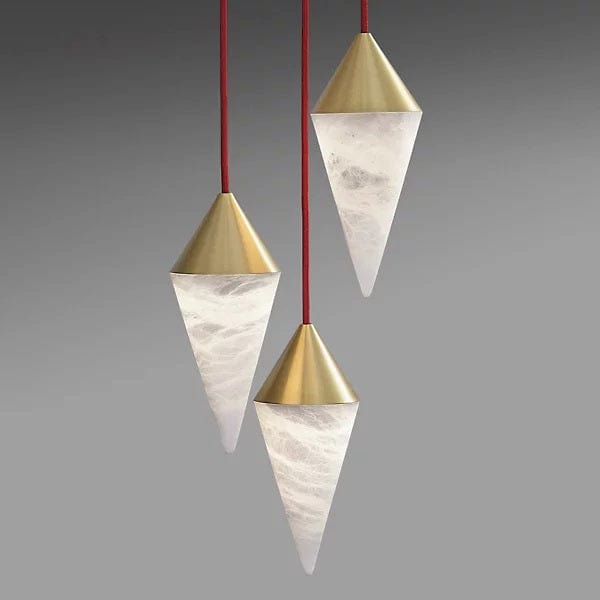 Serena Alabaster Contemporary Alabaster Cone Chandelier by Franing - SHOP ALL,pendant,Alabaster