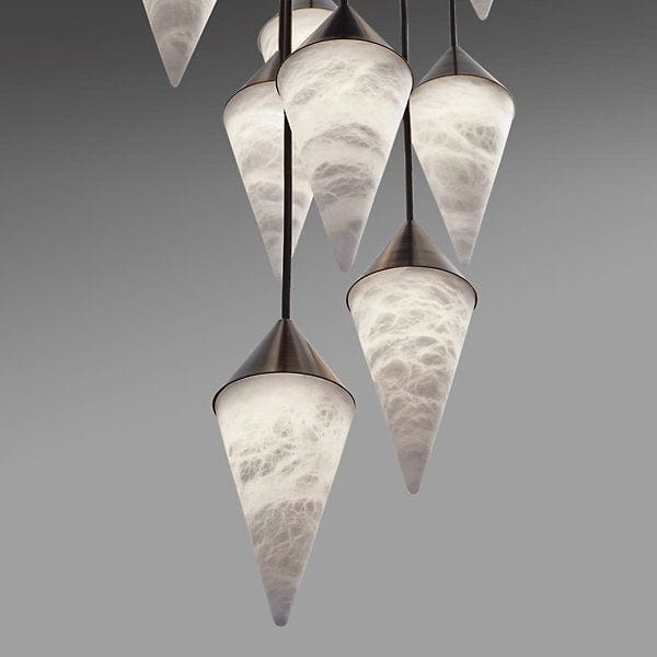 Serena Alabaster Contemporary Alabaster Cone Chandelier by Franing - SHOP ALL,pendant,Alabaster