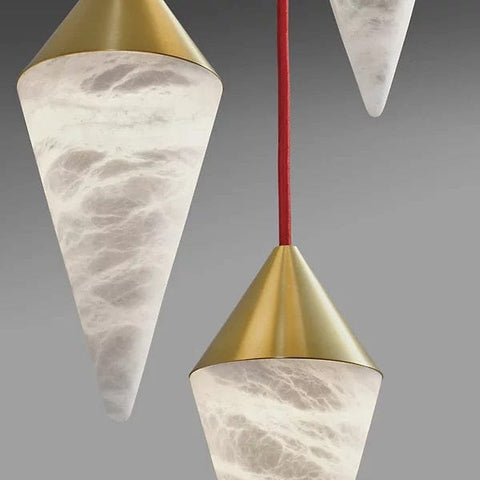 Serena Alabaster Contemporary Alabaster Cone Chandelier by Franing - SHOP ALL,pendant,Alabaster