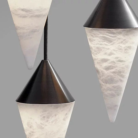 Serena Alabaster Contemporary Alabaster Cone Chandelier by Franing - SHOP ALL,pendant,Alabaster