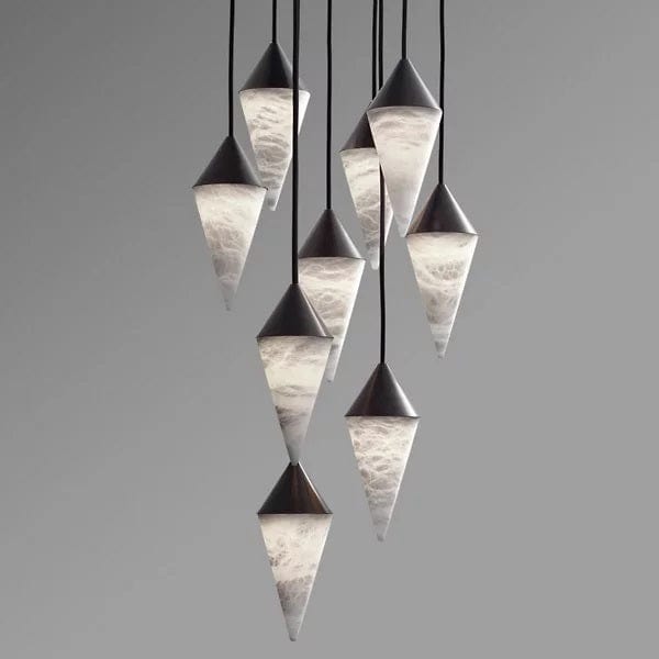 Serena Alabaster Contemporary Alabaster Cone Chandelier by Franing - SHOP ALL,pendant,Alabaster