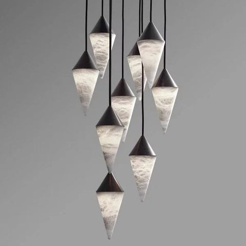 Serena Alabaster Contemporary Alabaster Cone Chandelier by Franing - SHOP ALL,pendant,Alabaster