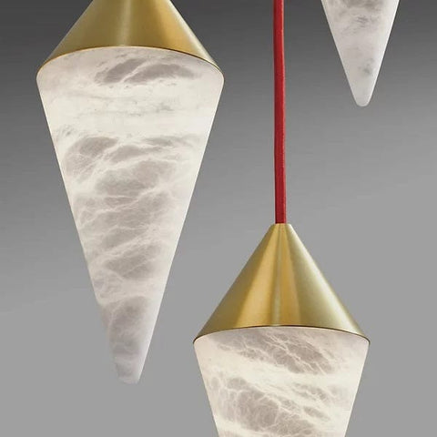 Serena Alabaster Contemporary Alabaster Cone Chandelier by Franing - SHOP ALL,pendant,Alabaster