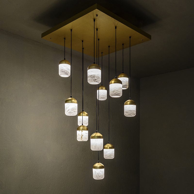 Serenity's Cascade - Modern Minimalist Alabaster Staircases Pendant Light by Franing - SHOP ALL,Alabaster,CEILING