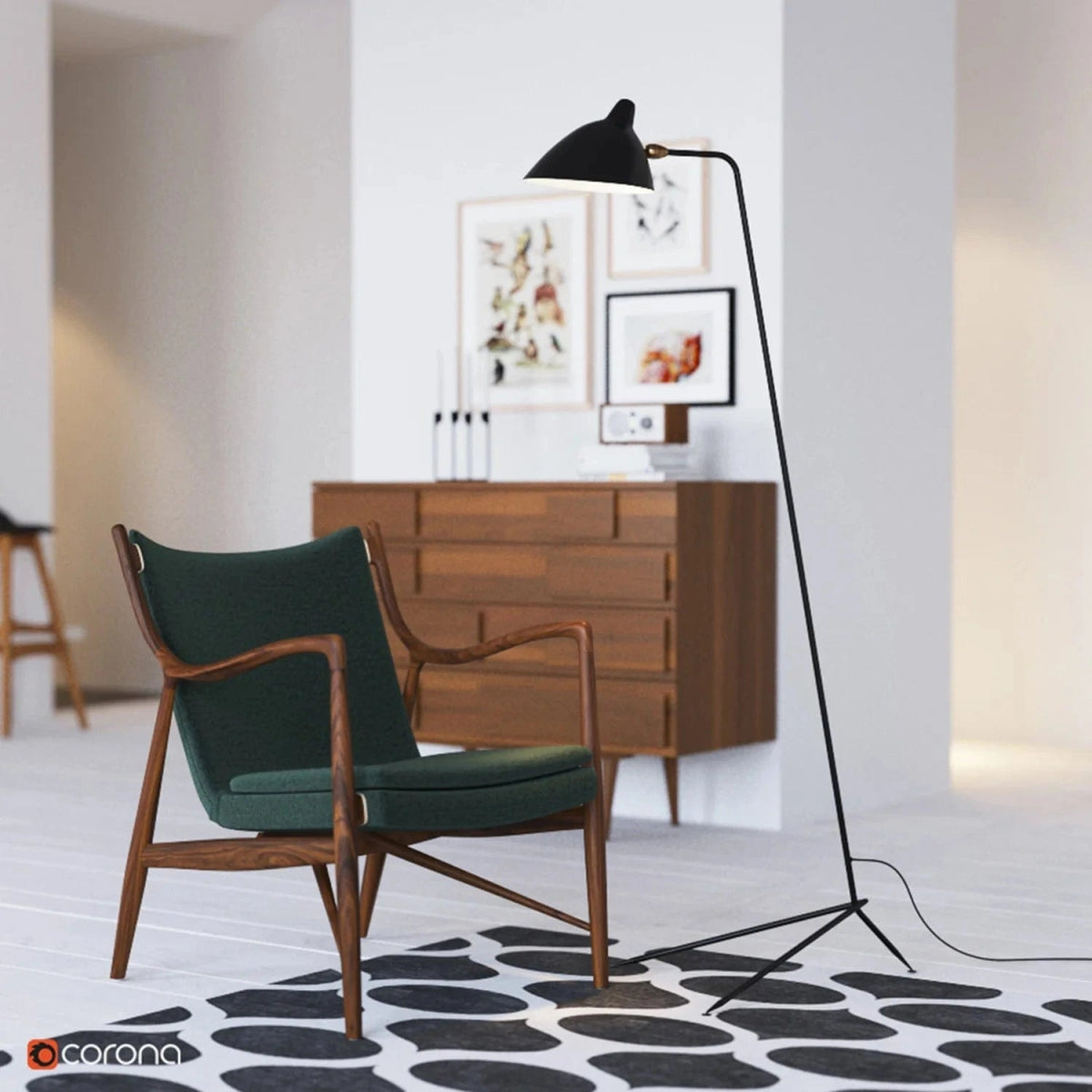 Serge Mouille Floor Lamp by Franing - shop all，floor，Retro，artistic