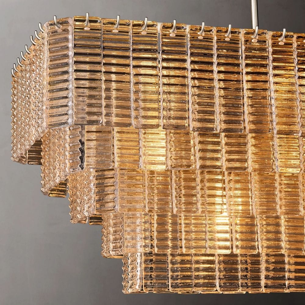 Siren Clear Glass Rectangle Chandelier 59" by Franing - Chandelier,SHOP ALL,glass chandelier
