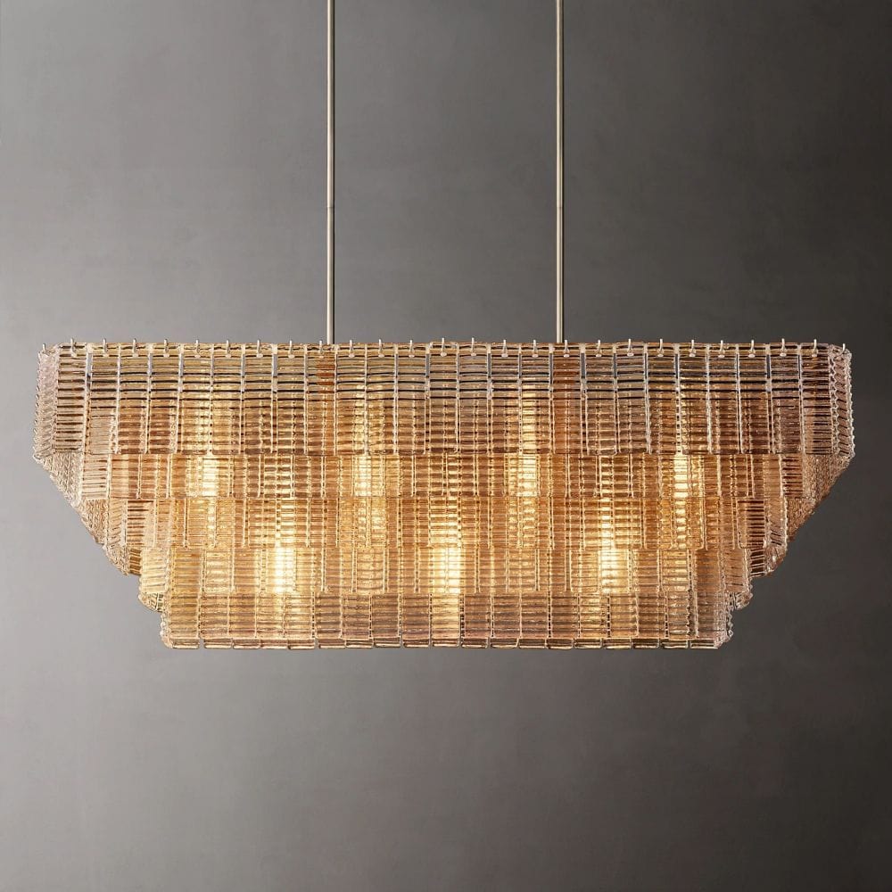 Siren Clear Glass Rectangle Chandelier 59" by Franing - Chandelier,SHOP ALL,glass chandelier