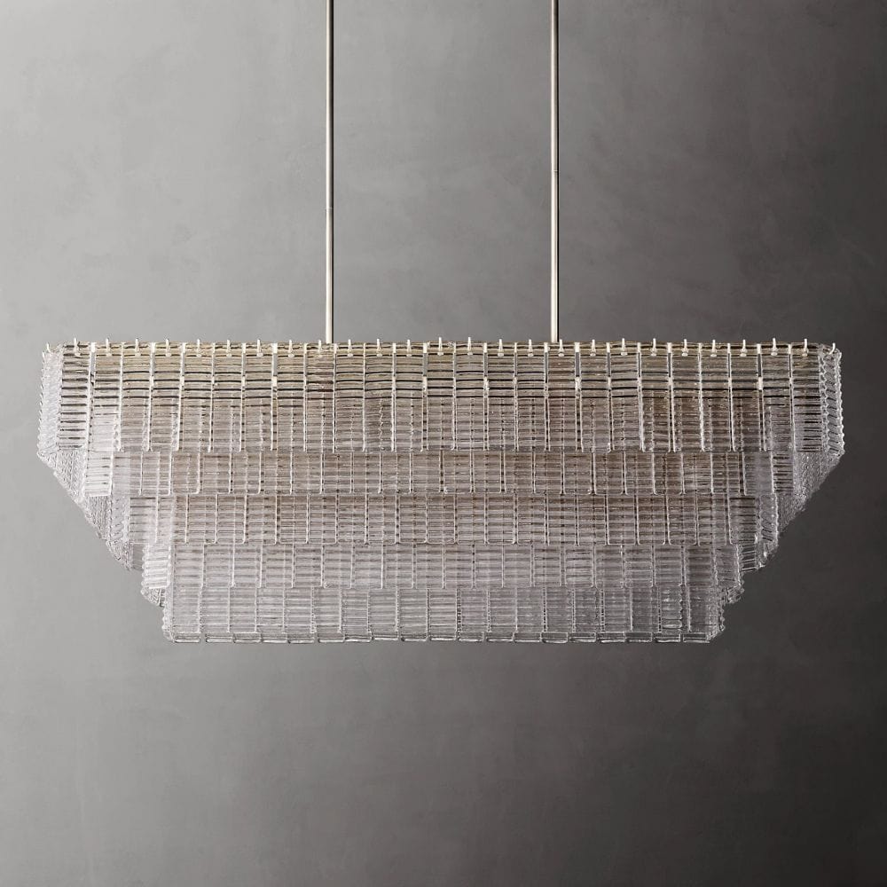 Siren Clear Glass Rectangle Chandelier 59" by Franing - Chandelier,SHOP ALL,glass chandelier