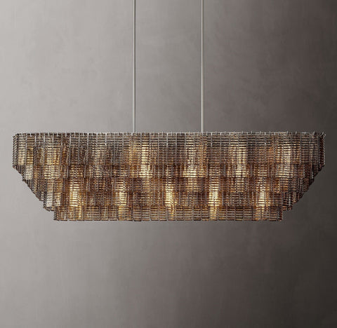 Siren Glass Rectangular Chandelier 77" by Franing - Chandelier,SHOP ALL,glass chandelier