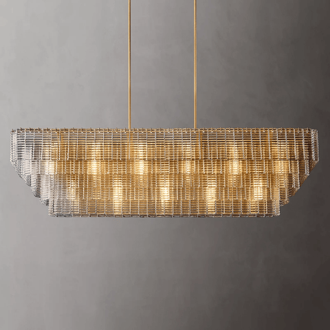 Siren Glass Rectangular Chandelier 77" by Franing - Chandelier,SHOP ALL,glass chandelier