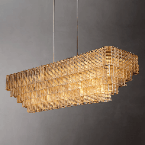 Siren Glass Rectangular Chandelier 77" by Franing - Chandelier,SHOP ALL,glass chandelier