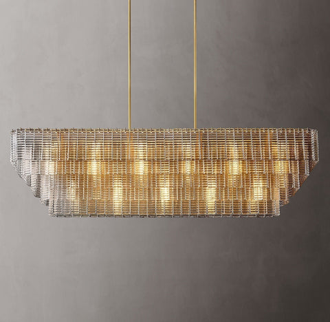 Siren Glass Rectangular Chandelier 77" by Franing - Chandelier,SHOP ALL,glass chandelier