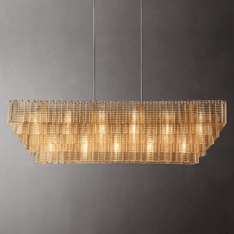 Siren Glass Rectangular Chandelier 77" by Franing - Chandelier,SHOP ALL,glass chandelier