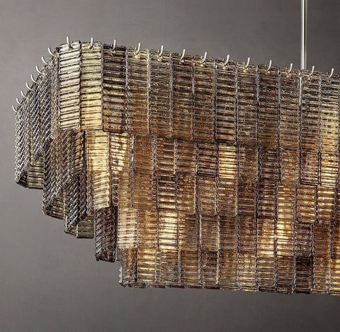 Siren Glass Rectangular Chandelier 77" by Franing - Chandelier,SHOP ALL,glass chandelier