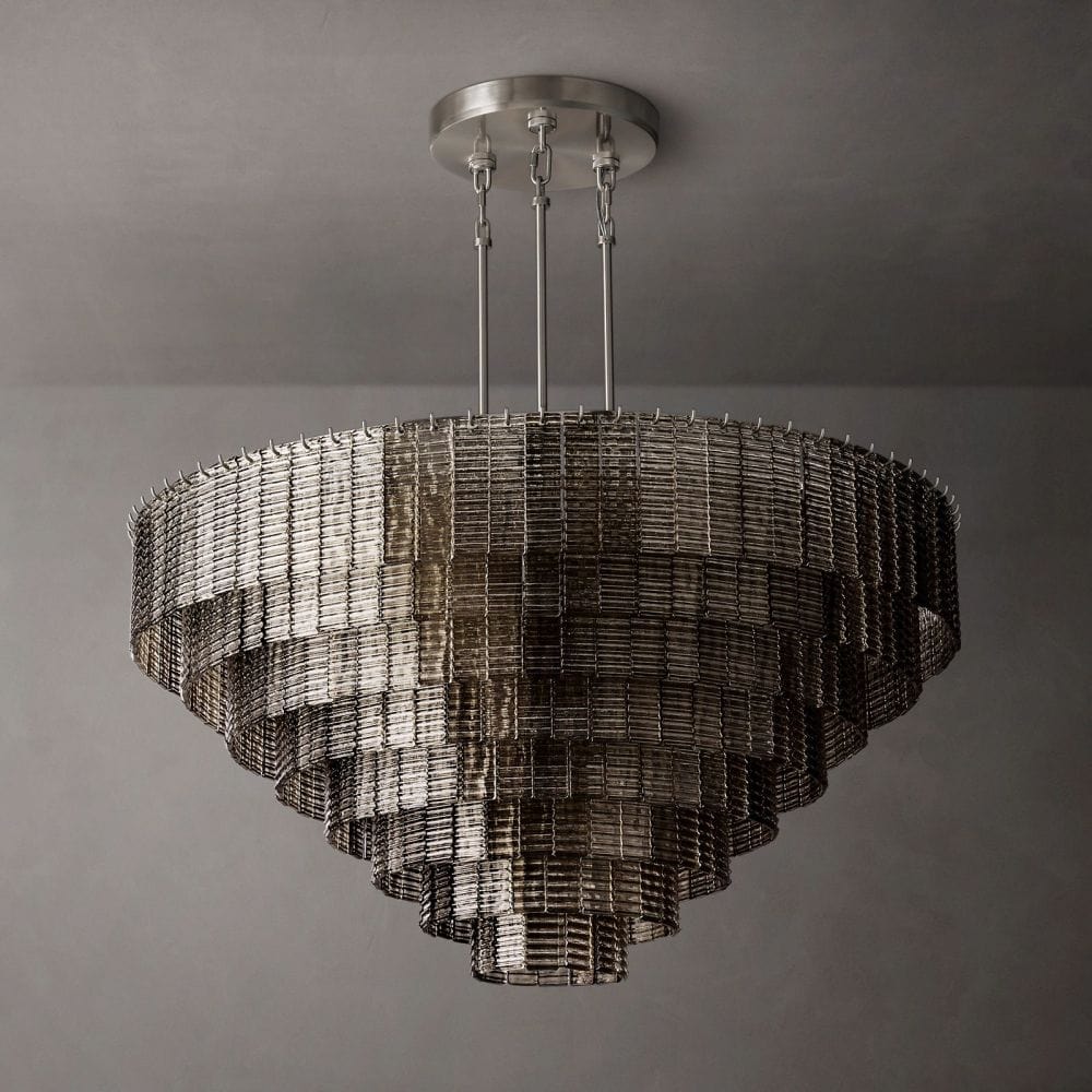 Siren Smoke Glass Round Chandelier 52" by Franing - Chandelier,SHOP ALL,glass chandelier