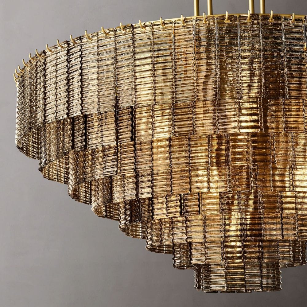 Siren Smoke Glass Round Chandelier 52" by Franing - Chandelier,SHOP ALL,glass chandelier