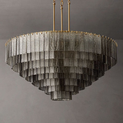 Siren Smoke Glass Round Chandelier 52" by Franing - Chandelier,SHOP ALL,glass chandelier