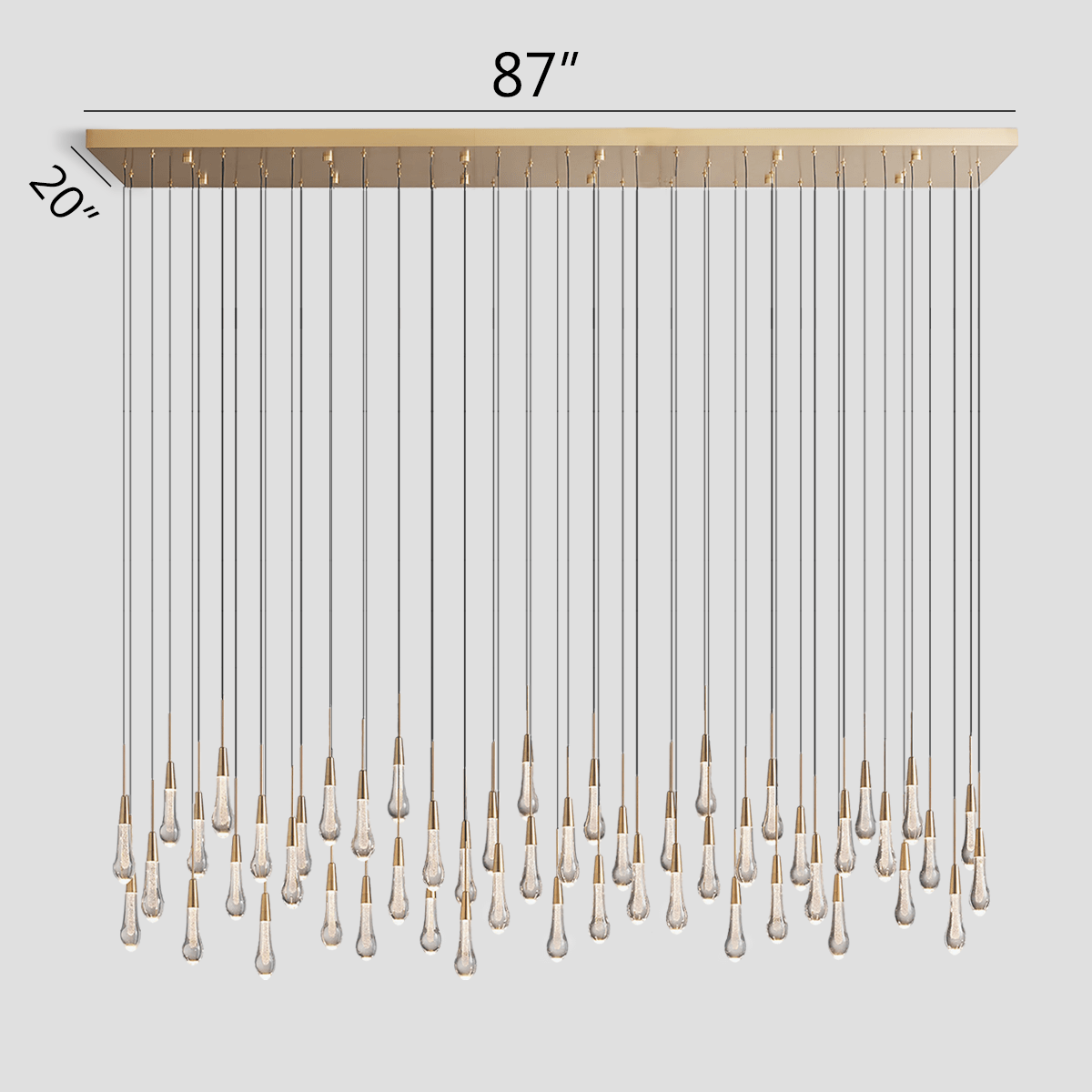 Soltaire Linear Chandelier 37'' 50'' 70'' 87"W 120"W by Franing - SHOP ALL,crystal chandelier,Ceiling,Island counter/dining room
