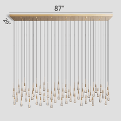 Soltaire Linear Chandelier 37'' 50'' 70'' 87"W 120"W by Franing - SHOP ALL,crystal chandelier,Ceiling,Island counter/dining room