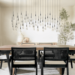 Soltaire Linear Chandelier 37'' 50'' 70'' 87"W 120"W by Franing - SHOP ALL,crystal chandelier,Ceiling,Island counter/dining room