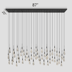 Soltaire Linear Chandelier 37'' 50'' 70'' 87"W 120"W by Franing - SHOP ALL,crystal chandelier,Ceiling,Island counter/dining room