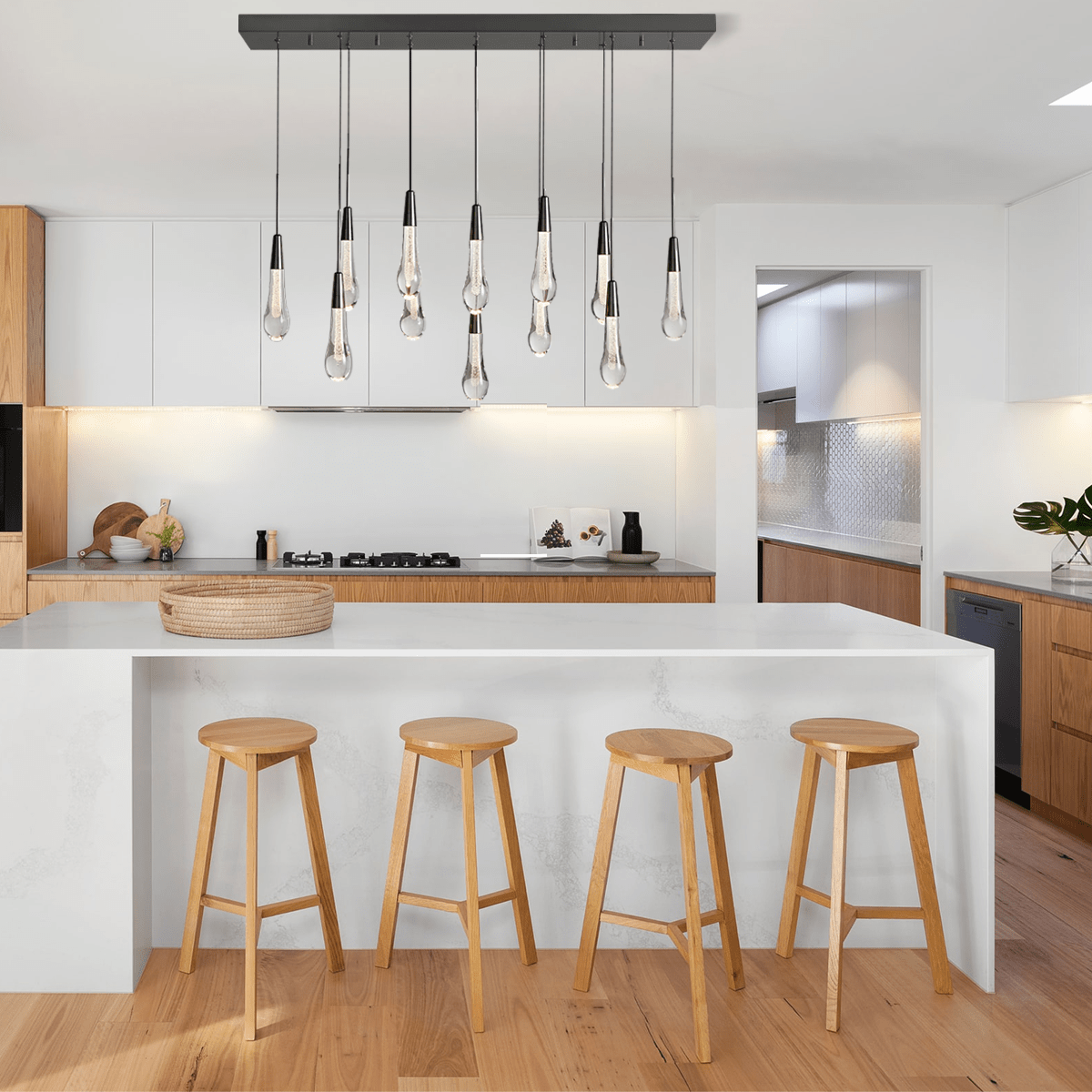 Soltaire Linear Chandelier 37'' 50'' 70'' 87"W 120"W by Franing - SHOP ALL,crystal chandelier,Ceiling,Island counter/dining room