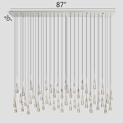 Soltaire Linear Chandelier 37'' 50'' 70'' 87"W 120"W by Franing - SHOP ALL,crystal chandelier,Ceiling,Island counter/dining room