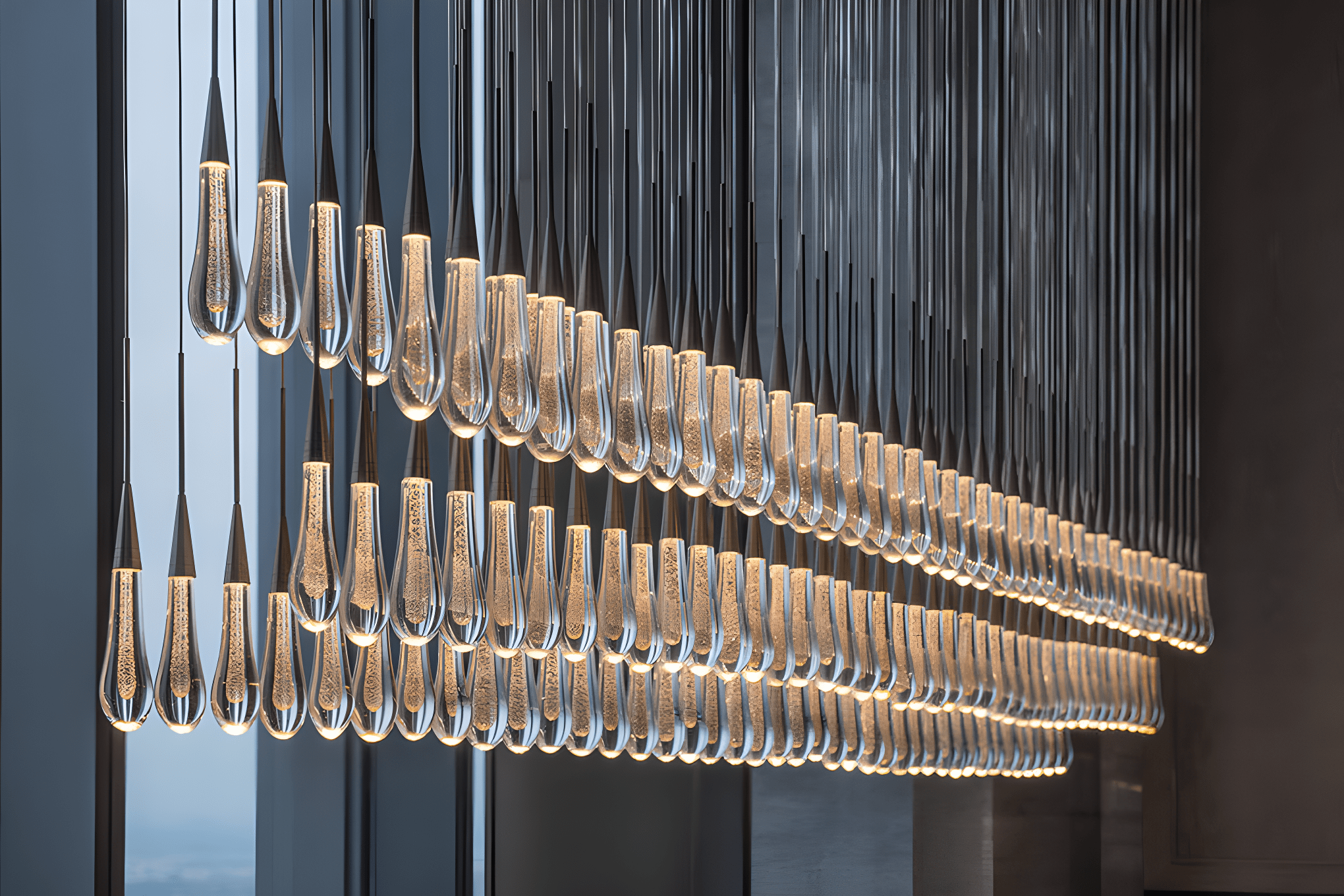 Soltaire Linear Chandelier 37'' 50'' 70'' 87"W 120"W by Franing - SHOP ALL,crystal chandelier,Ceiling,Island counter/dining room