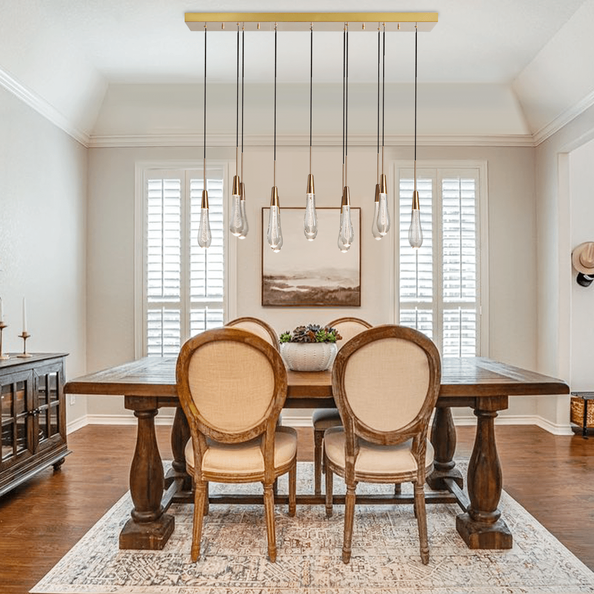 Soltaire Linear Chandelier 37'' 50'' 70'' 87"W 120"W by Franing - SHOP ALL,crystal chandelier,Ceiling,Island counter/dining room