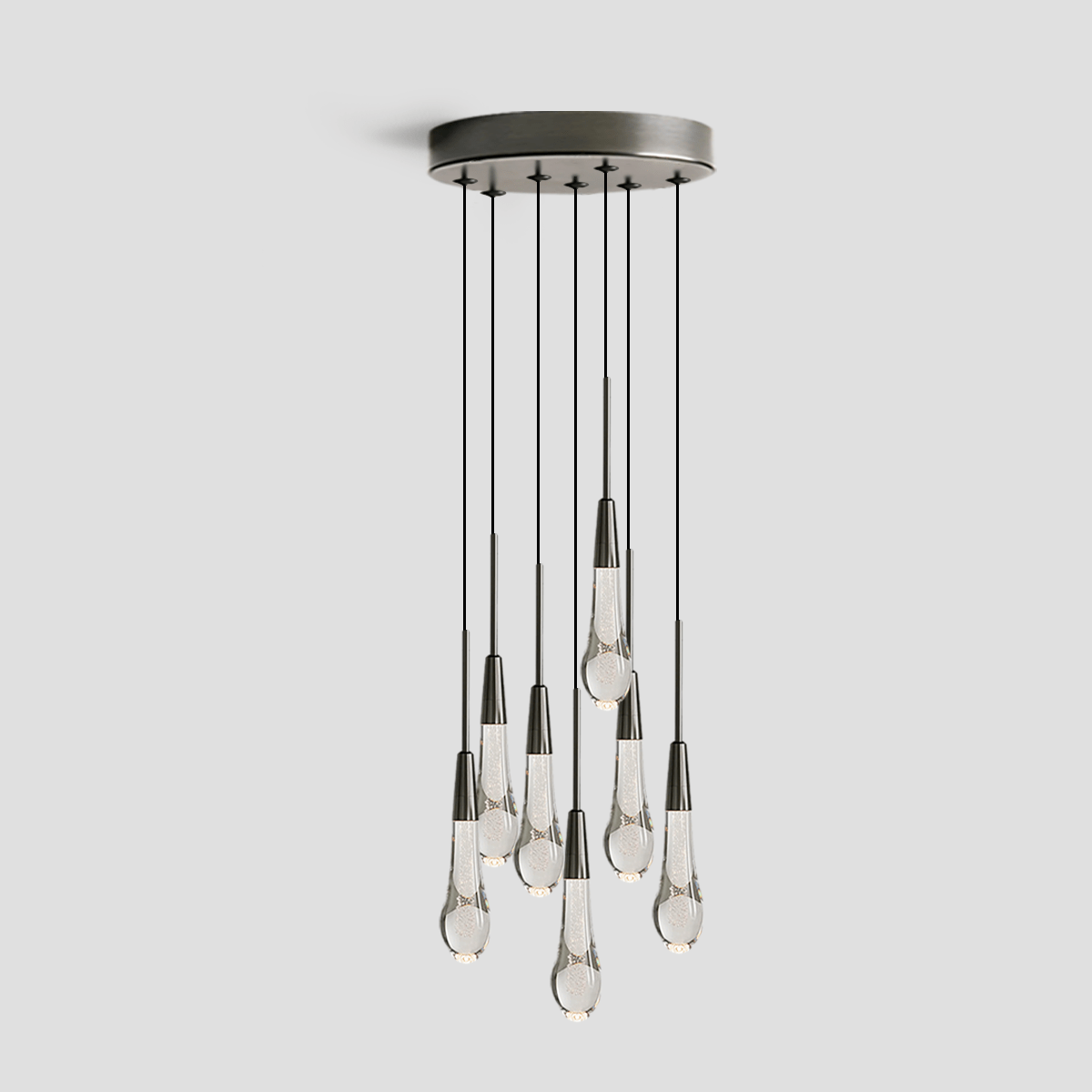 Soltaire Round Pendant - 3 lights 5 lights 7 lights by Franing - SHOP ALL,crystal chandelier,Ceiling,Island counter/dining room