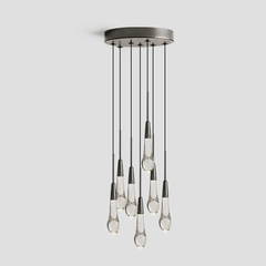 Soltaire Round Pendant - 3 lights 5 lights 7 lights by Franing - SHOP ALL,crystal chandelier,Ceiling,Island counter/dining room