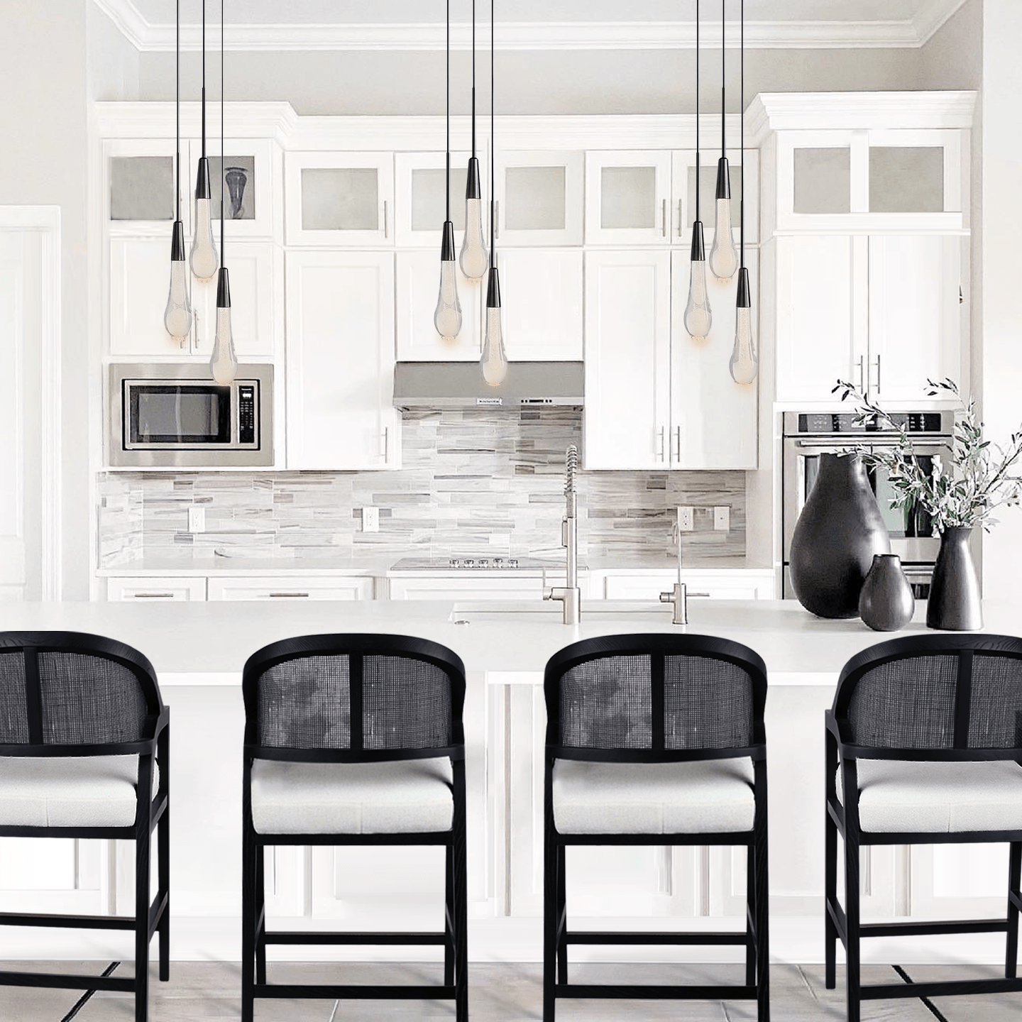 Soltaire Round Pendant - 3 lights 5 lights 7 lights by Franing - SHOP ALL,crystal chandelier,Ceiling,Island counter/dining room
