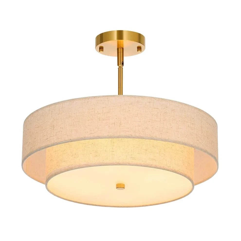 Stylish Drum Living Room Fabric Pendant Light by Franing - SHOP ALL, pendant，Farmhouse