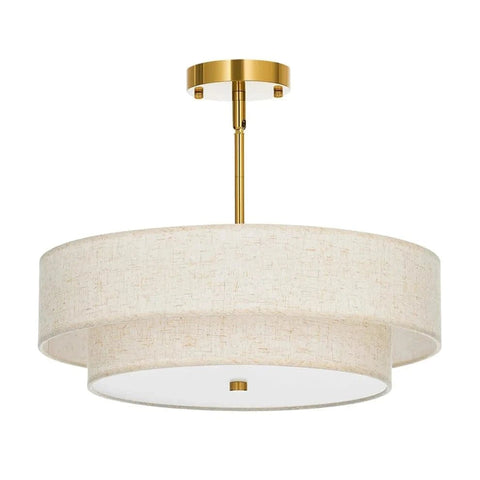 Stylish Drum Living Room Fabric Pendant Light by Franing - SHOP ALL, pendant，Farmhouse