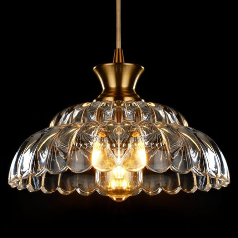Vintage Gold Petal Glass Bedroom Light, Elegant Modern Fixture pendant by Franing - SHOP ALL，pendant，glass chandelier