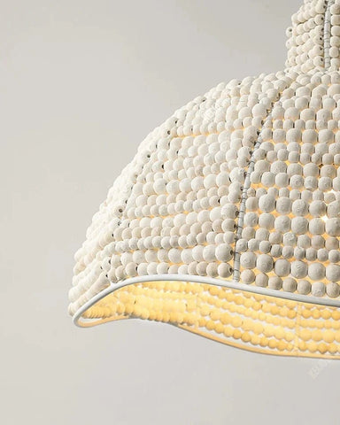 White Beaded Dome Pendant Light by Franing - SHOP ALL,Bohemian，Chandelier